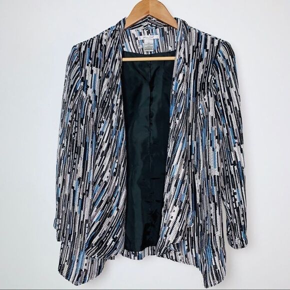 Mona Leah Textured Open Front Drape Collar Jacket - Picture 1 of 8